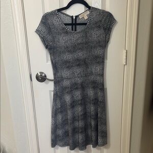 Black and White Patterned Women's Dress